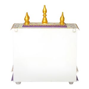 White & Purple Printed Wooden Temple