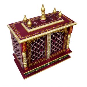 Painted Wooden Temple With Door