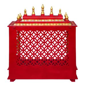 Red & Golden Printed Wooden Temple