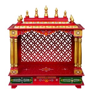 Red & Golden Printed Wooden Temple