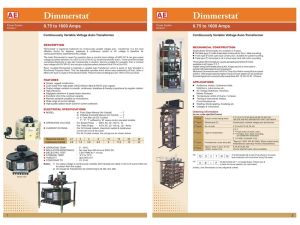 Dimmerstat/ Variac / Continuously Variable Voltage Auto Transformer