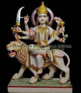 60 Inch Marble Durga Mata Statue