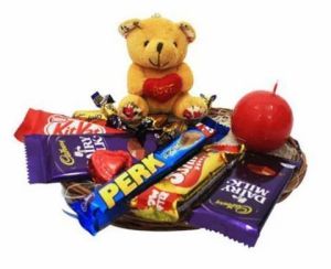 Yellow Teddy Bear & Chocolate Gift Hamper