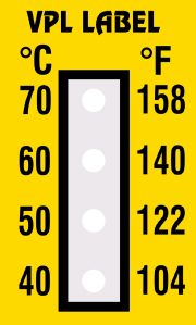 Four Step Temperature Indicator Label