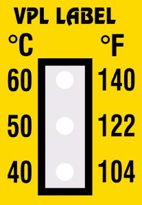 Three Step Temperature Indicator Label