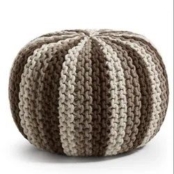 Knitted Round Pouf