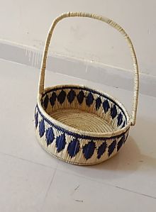 Handcrafted Moonj Grass Flower Basket