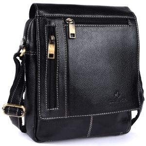 leather sling bags black