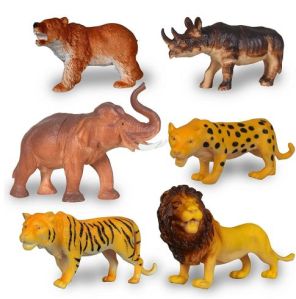 6 Pcs Wild Animal Toy Set