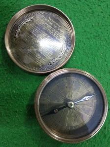 6 Inch Brown Brass Vintage Compass