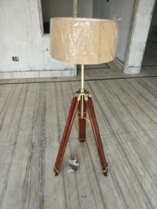 Beige Drum Shade Tripod Floor Lamp