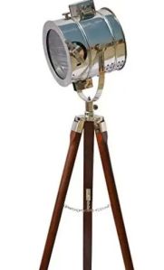 Wooden Tripod Spotlight Floor Lamp
