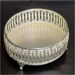 Round Decorative Iron Gold Plated Tray