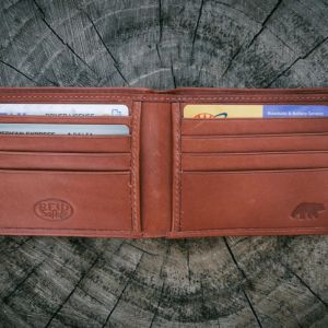 RFID Bi Fold Leather Wallet