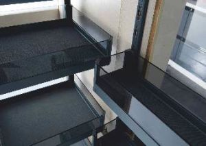 Glass Pull Out Kitchen Pantry Unit
