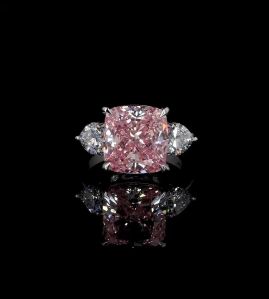 Cushion Pink Lab Grown Diamond Ring
