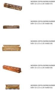 Wooden coffin incense burner