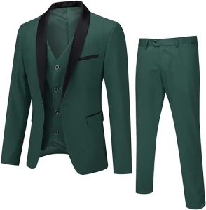 Green 3 Pieces Suit Men Designer Business Suit Official Suit Wedding Suit