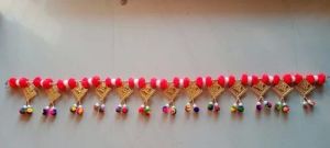Red Beads Festival Pompom Toran