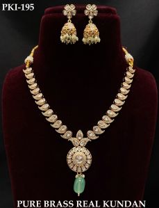 Carat Plated Pure Brass Real Kundan Necklace
