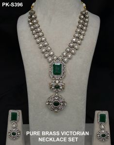 Pure Brass Victorian Pendant Necklace Set