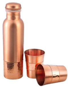 Copper Half Hammered Bottle