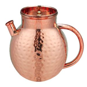 Copper Hammered Jug With Lid