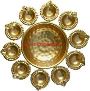 Metal Diya Urli For Decoration Purpose