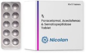 Aceclofenac Paracetamol Serratiopeptidase tablet