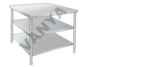 TABLE WITH 2 UNDER SHELVES