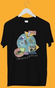 Black 90s Kids Printed Unisex T-Shirt