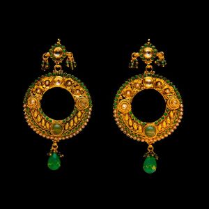 Gold Plated Meenakari Kundan Earring