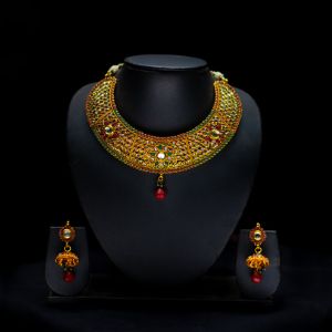 Gold plated traditional necklace set