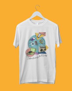 White 90s Kids Printed Unisex T-Shirt