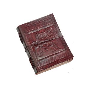 Camel Embossed Genuine Leather Diary Medium Size Journal Notebook