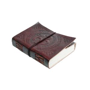 Genuine Leather Handmade Paper Leather Diary With Om Embosed