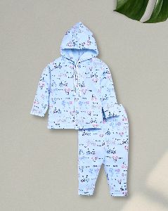 FUNNY BEAR Boy's Cotton Full Sleeves Hoodie Style Sweatshirt With Pant Set