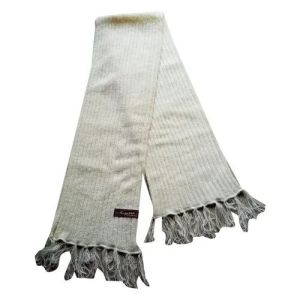 Men White Woolen Muffler