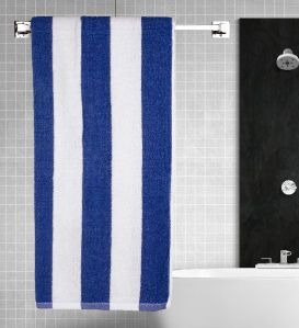 Rekhas Premium Cotton Pool Towel Dark Blue & White Cabana Cotton Stripe Unisex Bath Towel
