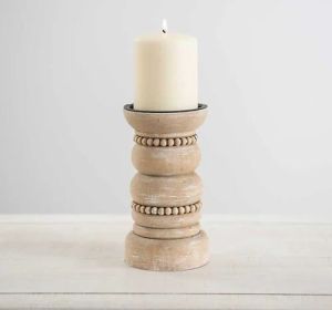 Antique Wooden Candle Holder