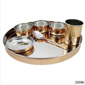 Stainless Steel Copper Traditional Dinner Set