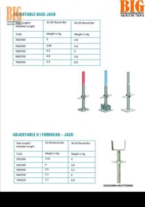 ADJUSTABLE U JACK & BASE JACK