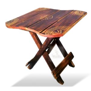 Wooden Stool Square Shape Handcarved By Jaipuri Design Papdi Wood 12inch
