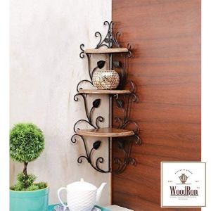 Wood 3-tier Corner Wall Shelves