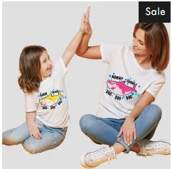 MOM & DAUGHTER T-SHIRT SHARK FAMILY