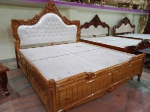 teak wood double bed