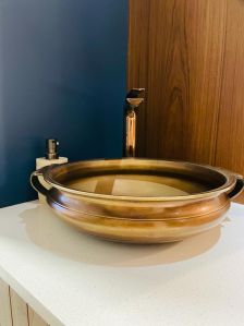 Brass Urli Counter Top Wash Basin