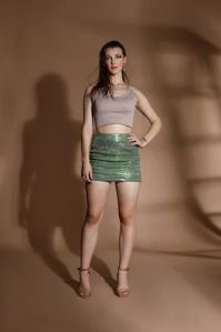 Green Sequin Skirt