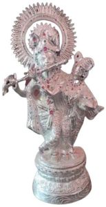 Silver Coated Krishna Radha Statue