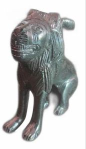 Silver Coated Lion Statue